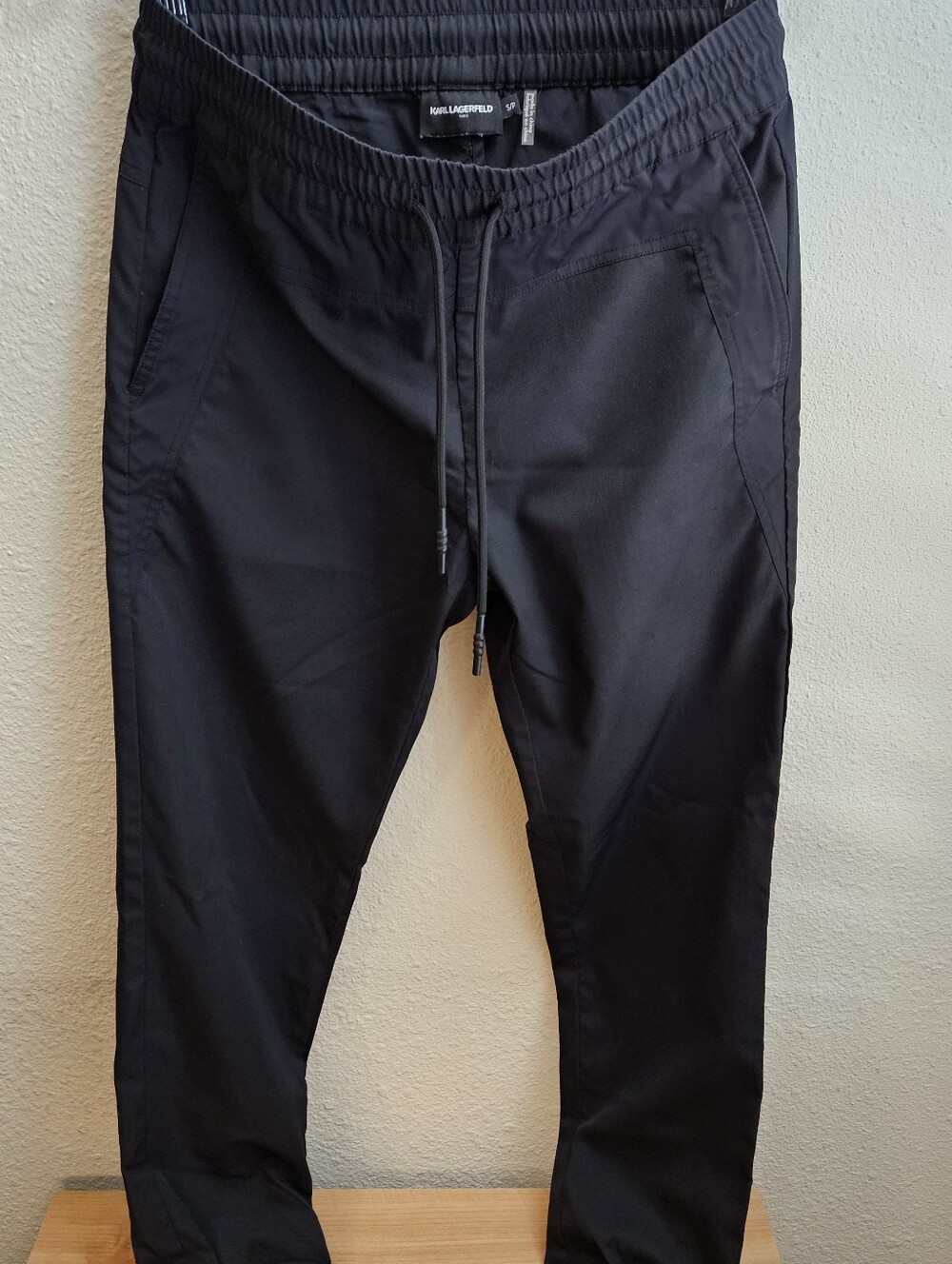 Karl Lagerfeld Black Elastic Waist Jogger Pants